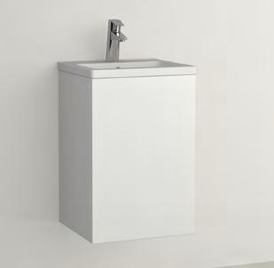 Inredning Extra WC (enligt lägenhetsritning) Grundutförande och tillval KOMMOD, SPEGELSKÅP, SPEGEL, KOSTNADSFRITT VAL Free 415 mm, vit F20 1