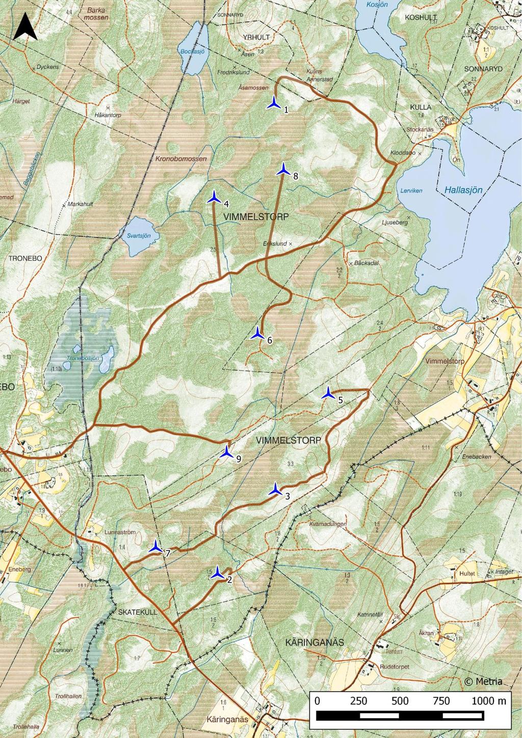 Figur 2: Preliminär placering av