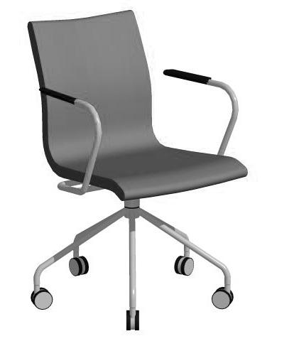 Stol. Vridbart underrede på hjul i krom. FLEX F-227 Insänt - COM 5 510:- Chair. Swivelling pillar frame on wheels in chromium. Prisgrupp A - Pricegroup A 5 992:- F-237 Underrede i lack, enligt RAL s.