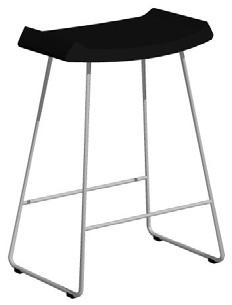 JEFFERSSON S-090 Barpall med sits i svart eller röd PUR. Underrede i krom. Bar stool with seat in black or red PUR. Frame in chromium.