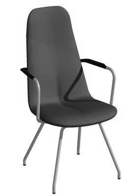PRIMO HIGH KS-183 Karmstol med hög rygg. Underrede i vitlack (RAL9016), Insänt - COM 5 379:- svartlack (RAL7021) eller krom. Armstöd i svart plast.