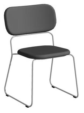 SOFT TOP S-088 Stapelbar stol. Klädd sits och rygg. Underrede i krom, vitlack (RAL9016) eller svartlack (RAL9005). Stackable chair. Upholstered seat and back.