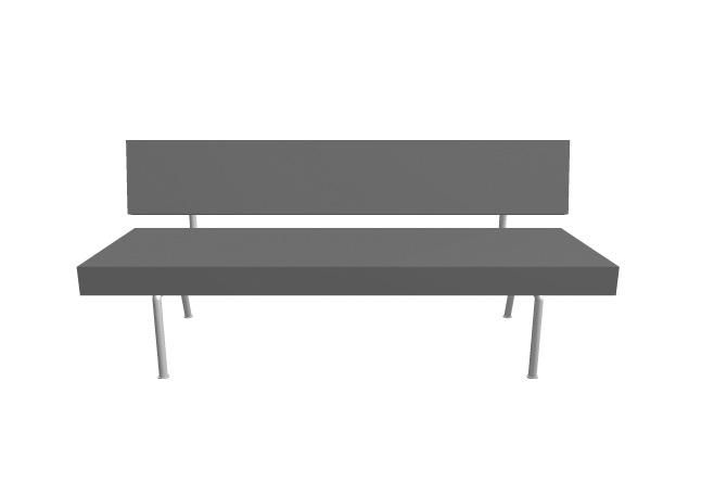 NOON SA-304 Soffa mitten. Underrede i vit- (RAL9016), svart- (RAL9005) eller silverlackerad metall. Sofa intermediate. Frame in white (RAL9016), black (RAL9005) or silver lacquered metal.
