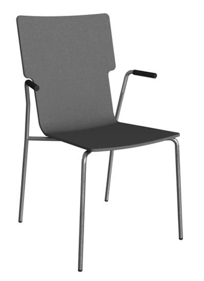 Skandiform Express BOMBITO HIGH KS-139 Stapel- och upphängningsbar karmstol med hög rygg. Underrede i krom, vitlack (RAL9016), svartlack (RAL9005) eller silverlackerad metall med teflonglid.