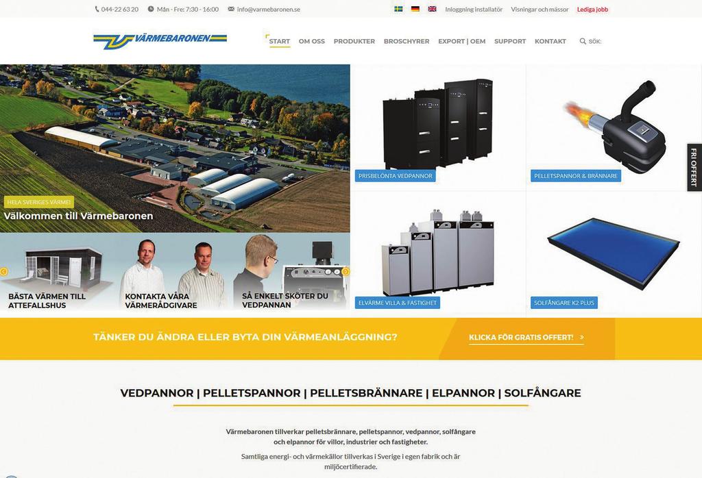 de Värmebaronen AB Arkelstorpsvägen 88 291 94 Kristianstad Sverige Tel 044-22 63