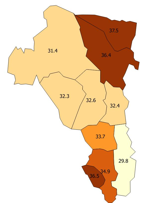 Någorlunda eller dålig självskattad hälsa.