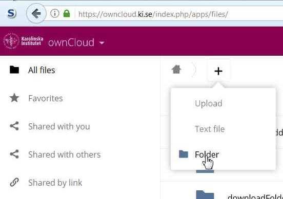 Sid 4 av 8 6. Logga in i webbgränssnittet till KI Cloud genom att surfa till <https://owncloud.ki.se>.