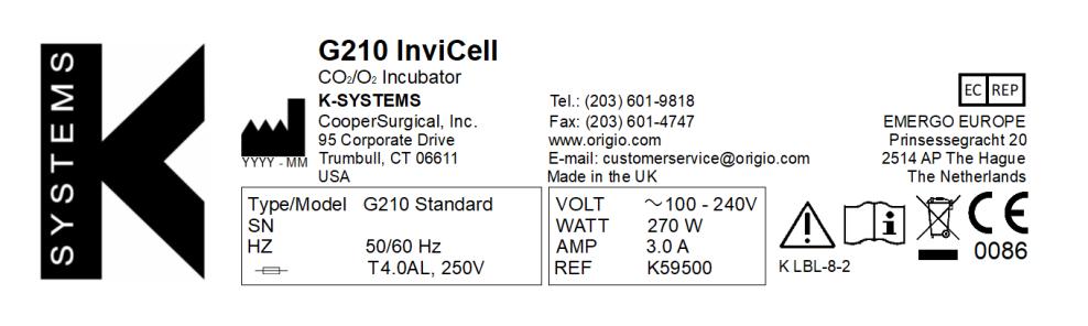 Bruksanvisning. G210 InviCell. CO2 O2 inkubator. Modeller Bruksanvisning. G210 InviCell. CO2 O2 inkubator. Modeller