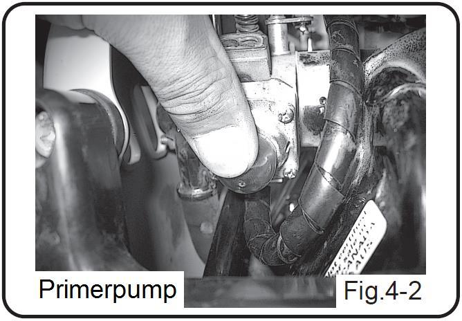 Mikasa MTX- serien vibratorstampar 15 Användning 12.1 Start 1. För gasreglaget från stoppläget till tomgångsläget ( ). Det öppnar bränslekranen och maskinens strömbrytare slås automatiskt på. (Fig.