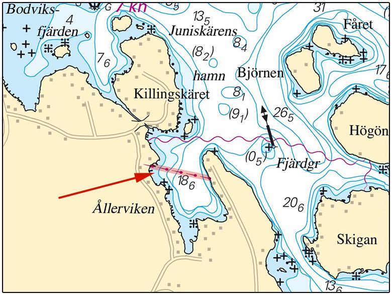 2019-02-21 3 Nr 743 TILLKÄNNAGIVANDEN * 13748 Sjökort: 524 S om Sundsvall. Ållerviken. Ankringsförbud vid rörledning.