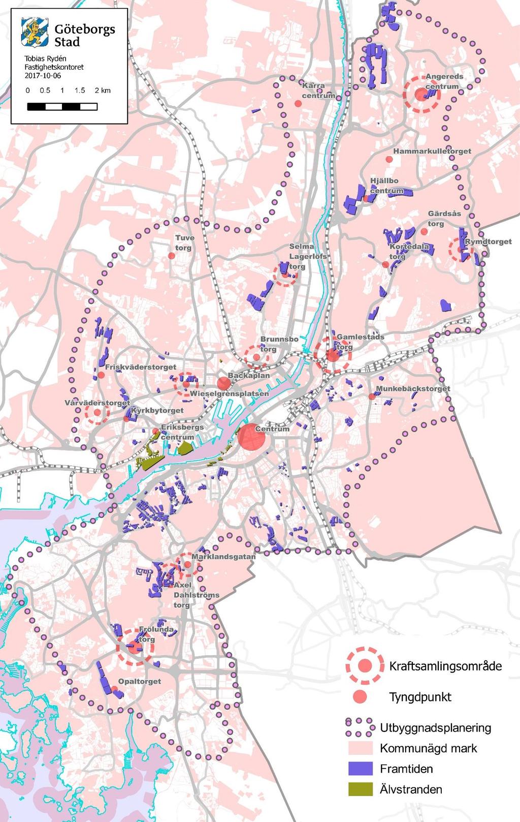 Karta över stadens bolags fastighetsinnehav Bilaga 1 Göteborgs Stads riktlinje vid