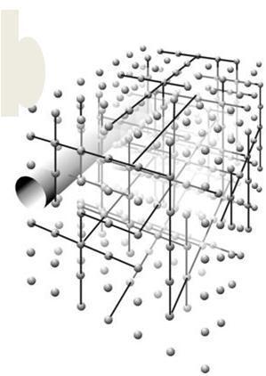 Figure 2. An example of Sparse Channel Network generated by 3D lattice network model. Channels are represented by dark lines, i.e., the connected bonds at the lattice corners (Black et al., 2013).