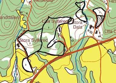 59 BETESLANDSKAP VID DALA, SYLTERED OCH BERGHEM Natúrtyp: Öppen hagmark 59:1 och 59:2 Blandlövhage 59:3 Klassificering: Klass 3 Ekonomiskt kartblad: 6C 5b Storlek:4ha 5,5ha LANDSKAP Området ligger