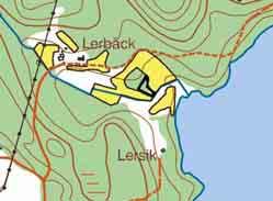27 HACKSLÅTTFRAGMENT VID LERBÄCK Natúrtyp: Hackslåttfragment Klassificering: Klass 3 Ekonomiskt kartblad: 6C 3d Storlek:0,1ha LANDSKAP Lerbäck ligger vackert beläget vid stranden av Öjasjön, omgivet