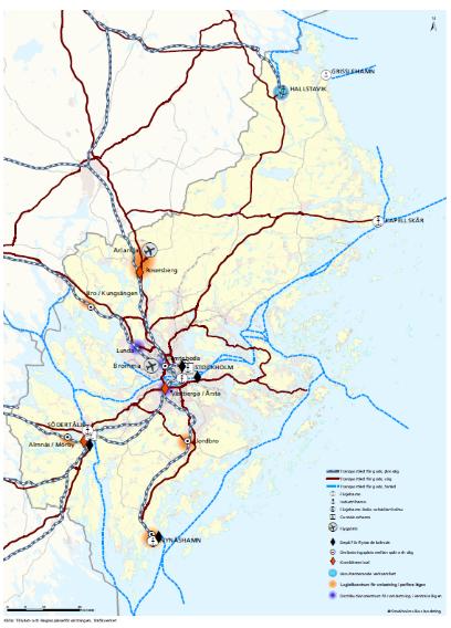 11 (42) GODSSTRATEGI FÖR STOCKHOLMSREGIONEN städer och tätorter. En ökad koncentration av befolkning och verksamheter ger en tillgänglighet som på många sätt bidrar till regionens attraktivitet.