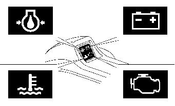 Motorns skyddssystem <Varningssystem för oljetryck, överhettning, vattenförorening, PGM-FI och ACG> Om motorns oljetryck sjunker och/ eller motorn överhettas, kan endera eller båda varningssystemen
