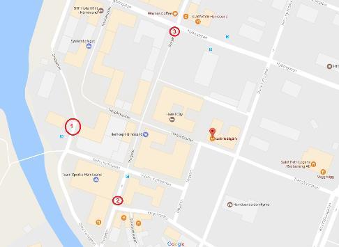 3 Kravspecifikation Härnösandskommun har utifrån deras utvecklingsarbete identifierat tre entrépunkter till Härnösand centrum, som de vill kontinuerligt övervaka antalet personer som rör sig in och