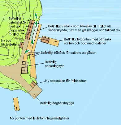 5 (6) Minsta avstånd från närmaste pumpstation till cafeterians väderskyddade servering uppgår till ca 15 m. Från mätarskåp med bensin uppgår minsta avståndet till ca 20 m.