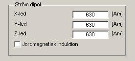 Figur 7. Val för strömdipolmoment Skrovets dimensioner Fartygets längd, bredd och djupgående specificeras. Detta har signifikant inverkan på hur fartygets tryck-signatur kommer att se ut. Se Figur 8.