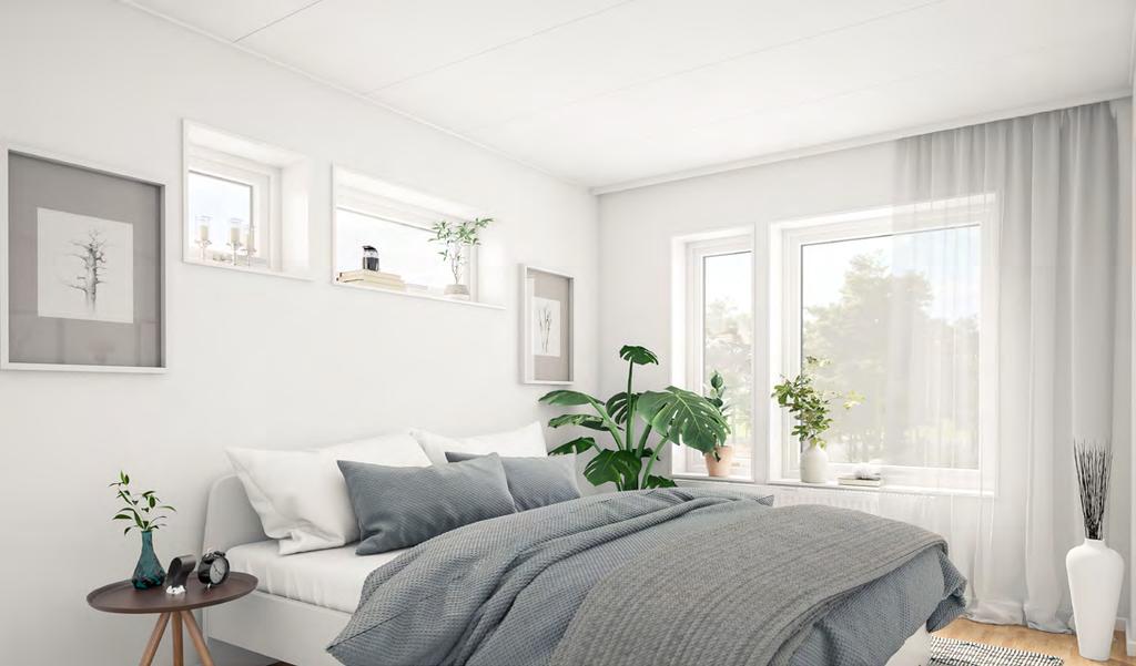 PLANLÖSNING STANDARD Planlösning ovanvåning (på nedervåning går inte att göra val av planlösning) Observera att planlösningen är spegelvänd i en del av bostäderna.
