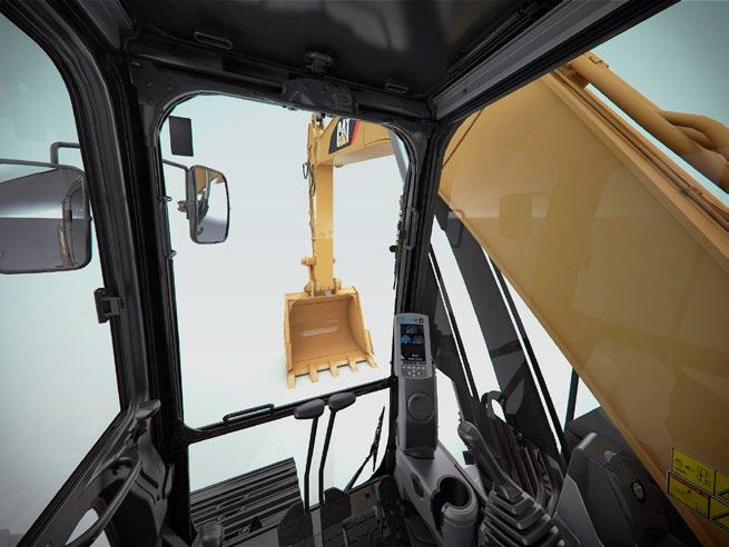 Utmärkt ergonomi De breda förarstolarna med luftfjädring, uppvärmningsoch kylningsalternativ som tillval, har lutningsbart ryggstöd, övre och undre justering av sitsen samt inställningsbar höjd och