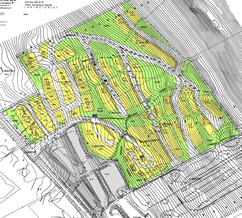 BEHOVSBEDÖMNING Sida 5 av 9 Utdrag från gällande detaljplan. Inringade områden är där ändringar föreslås.