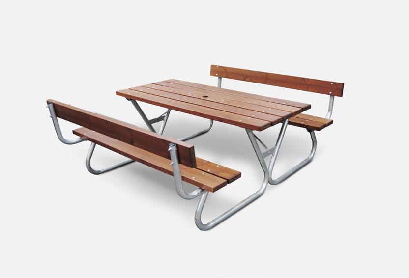 BÄNKBORD SOLID Picnic Table Solid Stabilt och funktionellt bänkbord för sex personer med en kraftig konstruktion i skandinavisk stil.