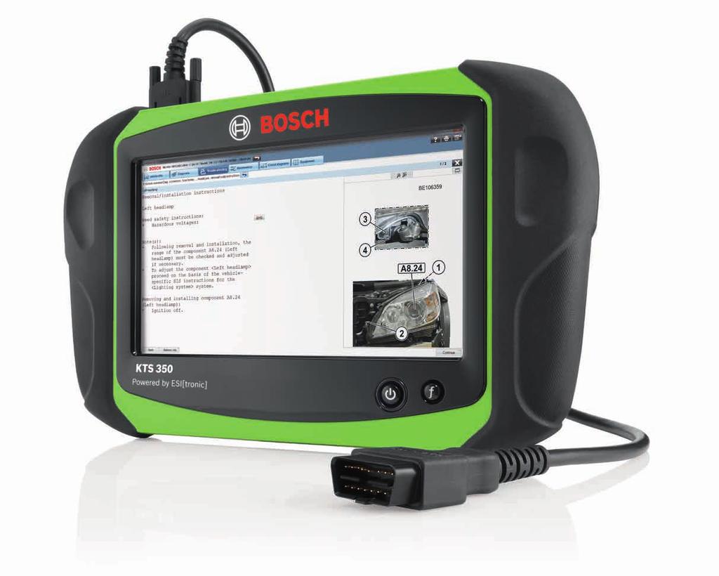 Den kompakta och robusta Bosch KTS 250, som är särskilt utvecklad för daglig användning på verkstaden, är perfekt för styrdonsdiagnostik men även för mobil användning eller som en extra enhet.