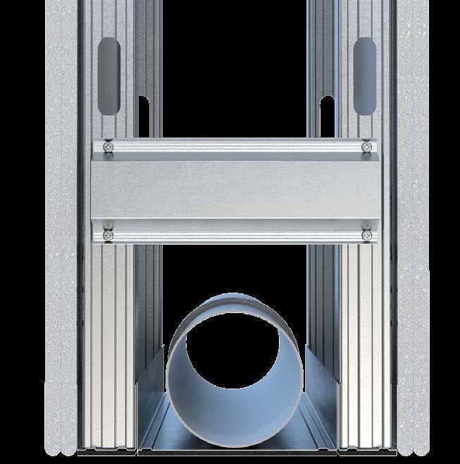 VVS-installationer Installationsväggar för dubbelsidigt WC-montage Installationsväggar för dubbelsidigt WC-montage med horisontell avloppsdragning Väggtjocklek: 00 mm (invändigt 0 mm