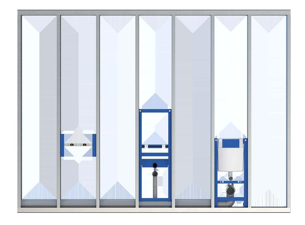 Reglar/profiler/skenor sammanfogas med montageskruv. Anmärkning: Installationsschakt/vägg med spolcistern skall förses med serviceöppning.