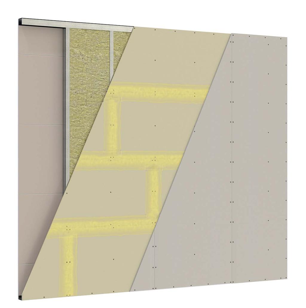 Funktionsväggar Montage av Knauf Danogips Safeboard Uppbyggnad av vägg med blyekvivalens,0 mm EXEMPEL PÅ UPPBYGGNAD AV VÄGG MED