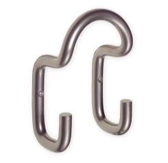 product code SEK 302 double hook, epoxy coated 224 302 double hook, chrome 657 Material: aluminium bar with diameter of 15 mm. Size: width 115, depth 73, height 175 mm.