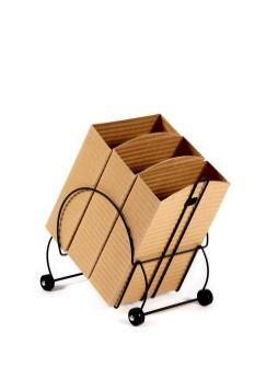 DIF4, The recycling dust bin with wheels, brushed stainless steel 13494 The recycling dust bin with wheels.