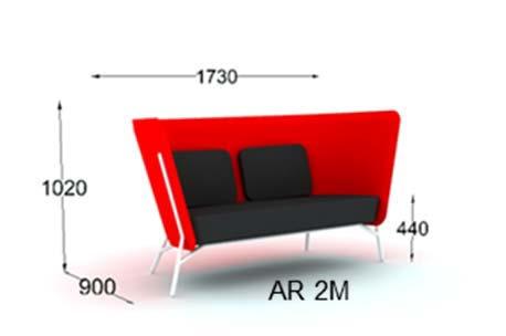 Tillval: Kromat stativ 1 045:- Aura AR2M 2-sitssoffa med låg rygg 32 644:- Klädd stoppad sits Klädd   Tone)
