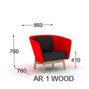 Produkt: Pris: Aura wood AR1 Fåtölj med låg rygg 24 238:- Klädd stoppad sits