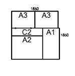 1 141:- B2 1200x300 h500mm. 1 434:- C1 900x300 h670mm. 1 483:- C2 1200x300 h670mm.