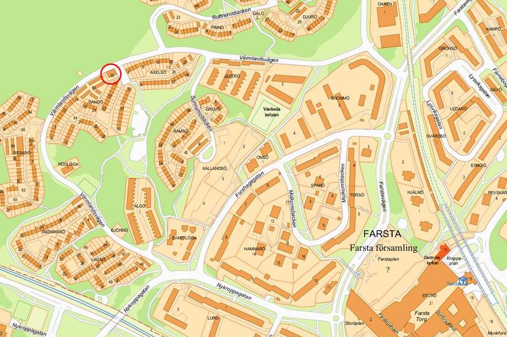 STADSBYGGNADSKONTORET PLANAVDELNINGEN Rebecca Kihlman 2012-12-05 Tfn 08-508 27 519 1(8) Planbeskrivning Detaljplan för fastigheten Sandö 55 i stadsdelen Farsta i Stockholm, Dp 2011-17110 Farsta,