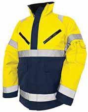 135 DAM VARSEL 4026 VARSELJACKA DAM 1804 85% polyester, 15% bomull, satin, 300g/m² 3389 Varselgul/Marinblå S-XL DETALJER: Bälg i rygg. Hög krage med blixtlås. ID-kortsficka infällbar.