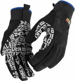 Handflata med glidskydd. OVANHAND: Ovanhand i vattenavvisande TPU-Spandex. Syntetiskt läder. FINGRAR: Förstärkta fingertoppar med glidskydd.