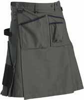 28 GARDEN 1474 KILT GARDEN 1835 55% polyester, 45 % bomull, twill, återvunnen polyester, 270 g/m² 4699 Armégrön/svart C44-C58 DETALJER: Hällor, varav två med D-ring. Hammarhank i sidan.