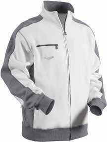 47 PROFIL LÅNGÄRMAT 4 3351 TRÖJA MED DRAGKEDJA 1041 80% bomull, 20% polyester, frottéstickad, 360g/m² 1094 Vit/Grå S-XXXL DETALJER: ID-kortsficka. Ribbstickad krage.