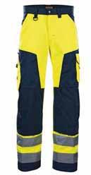 1565 VARSELBYXA MED VENTILATION 1811 65% polyester, 35% bomull, twill, vattenavvisande finish, 240g/m² 3389 Varselgul/Marinblå C44-C64, D84-D128 FUNKTIONALITET: Ventilation (nät) i grenen, knävecket