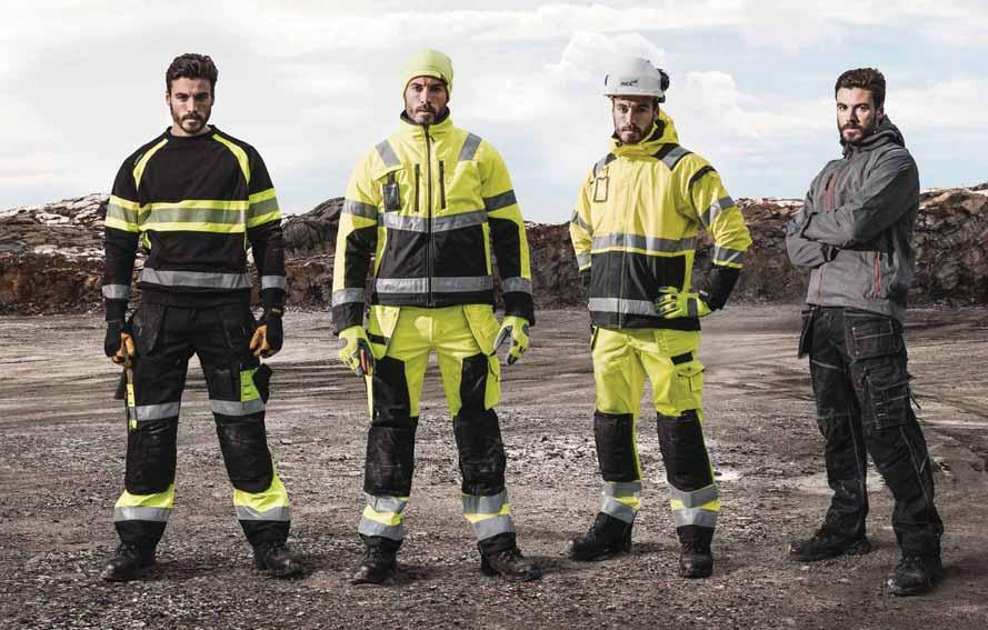 MED VARSEL KAN DU VARA SÄKER PÅ ATT ALLTID SYNAS KLASS 1 KLASS 2 KLASS 3 EJ HIGHVIS 3359 VARSELTRÖJA 1508 VARSELBYXA X1500 4900