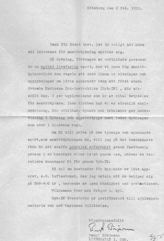 Att bygga en scuba-apparat 1952.