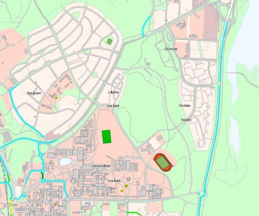 Figur 8. Beräknade halter av 90-percentil dygn i området runt Lilljansberget, överst gällande från 2016 och underst från 2008.