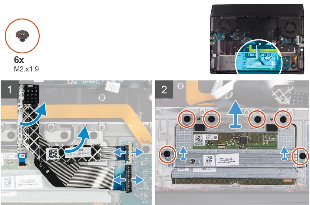 2. Installera det högra I/O-kortet. 3. Installera batteriet. 4. Installera det bakre i/o-höljet. 5. Installera 2230 halvledarenheten. (om tillämpligt) 6. Installera 2280 halvledarenheten.