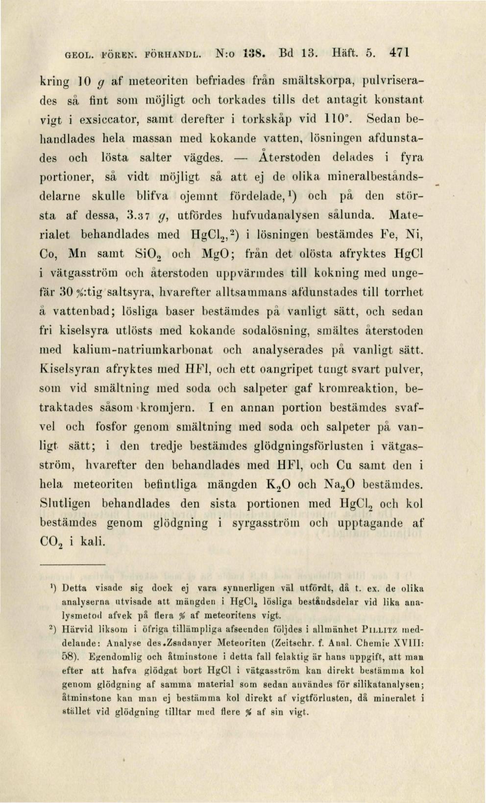 GEOL. FOREN, FÖRHANDL. N:O Ï38. Bd 13. Haft. 5.