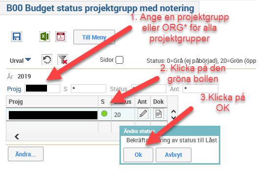 att låsa.