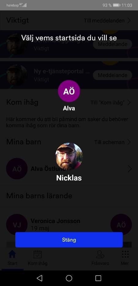 Växla  genom