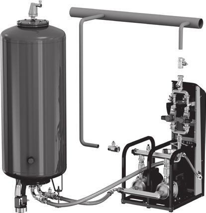 >1 m - < m Notera etiketterna pump och ventil på anslutningarna och anslut lämplig koppling från pumpmodulen (ventilen) till pumpen (ventilen) på kärlet.